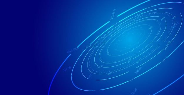 spiral coil on stock data, internet fintech vector background
