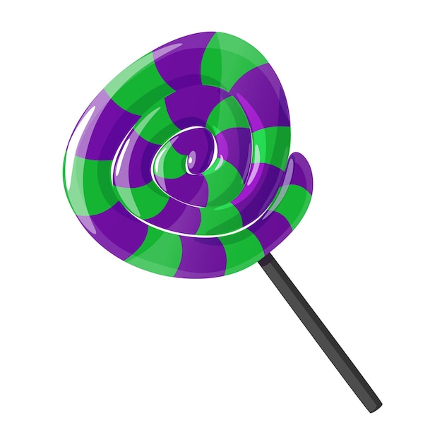 Спиральный зеленый фиолетовый леденец