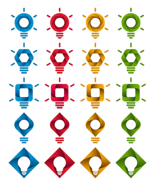 Vector spiral infographic bulb icons