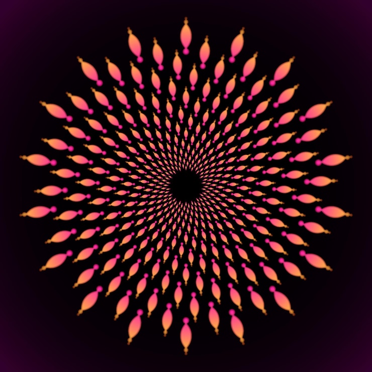 Vector spiral mandala flower