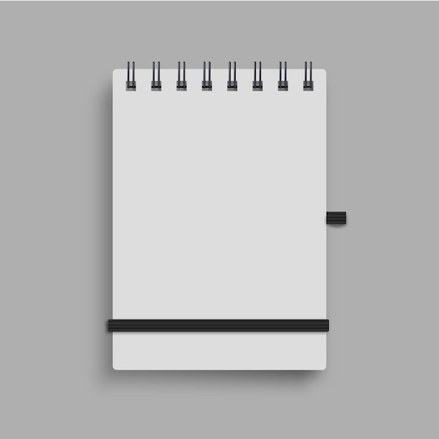 Vector spiral notebook realistic mockup