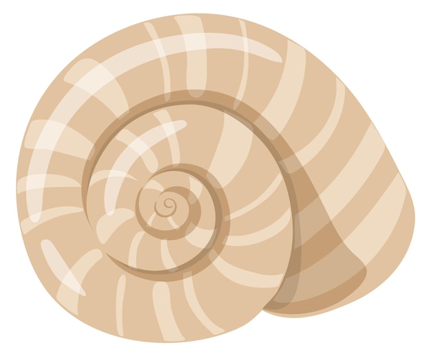 Spiral shell icon Cartoon underwater fauna seashell isolated on white background