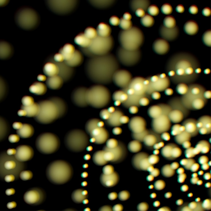 Vector spiral shiny golden garlands with light aberrations