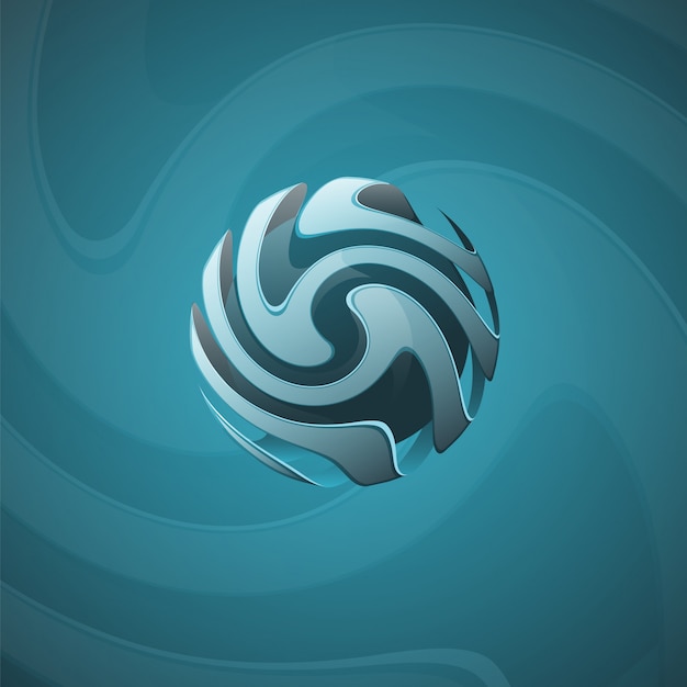 Vector spiral sphere abstract lines