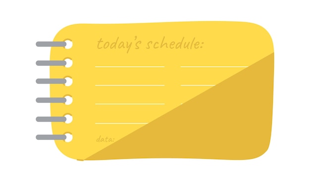 Spiral today schedule notebook Design Element Vector illustration