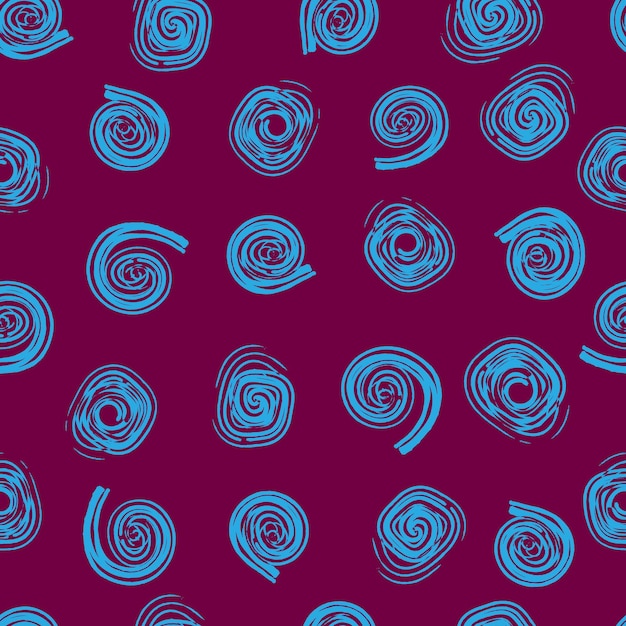 Spiral vector seamless pattern Simple swirling isolated elements