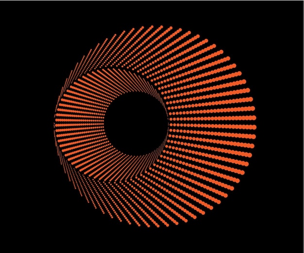 Vector spiral with orange lines colors as dynamic abstract vector