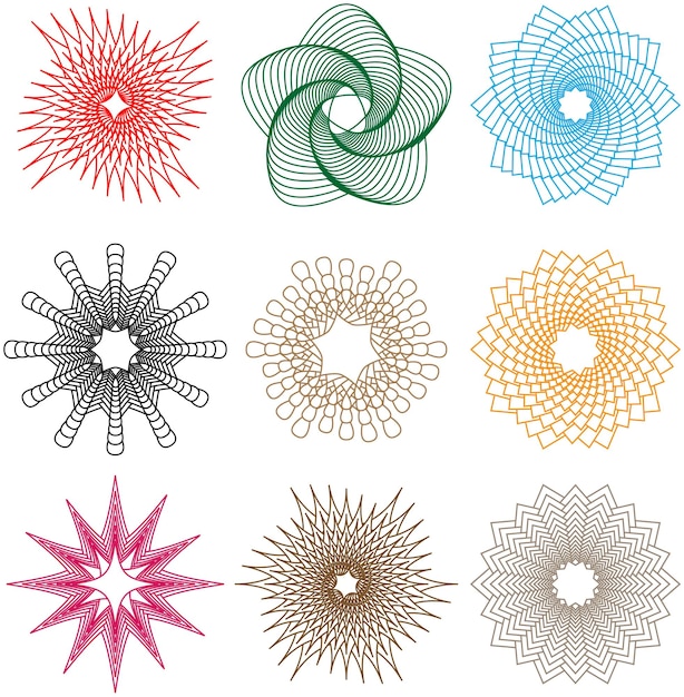 Vector spirals white set