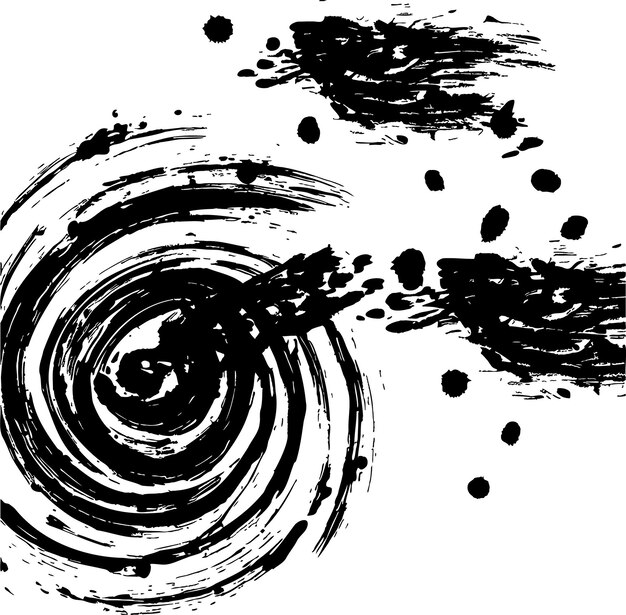 Vector spiralshaped black stroke a swirling motion created by a vector abstract canvas