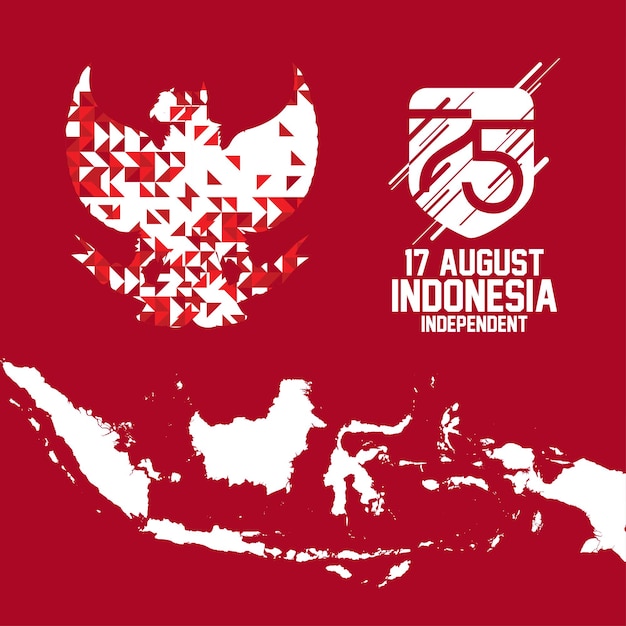 Spirit of indonesia independence day or dirgahayu kemerdekaan indonesia