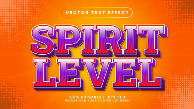 Уровень духа 3d редактируемый текстовый эффект
