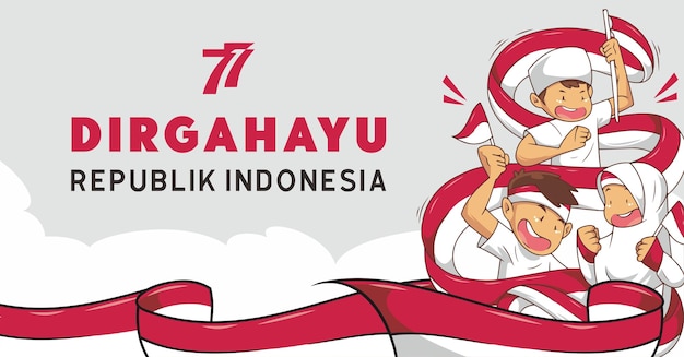 Spirit people indonesian independence day banner