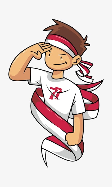 Vector spirit people indonesian independence day