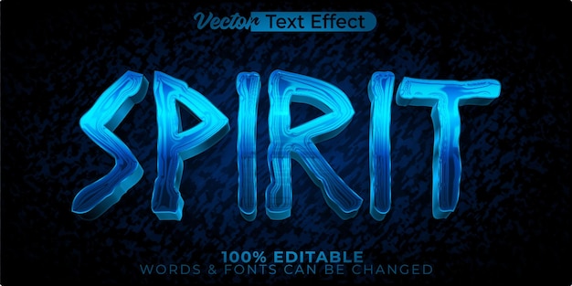 Spirit Vector Text Effect Editable Alphabet Blue Dream