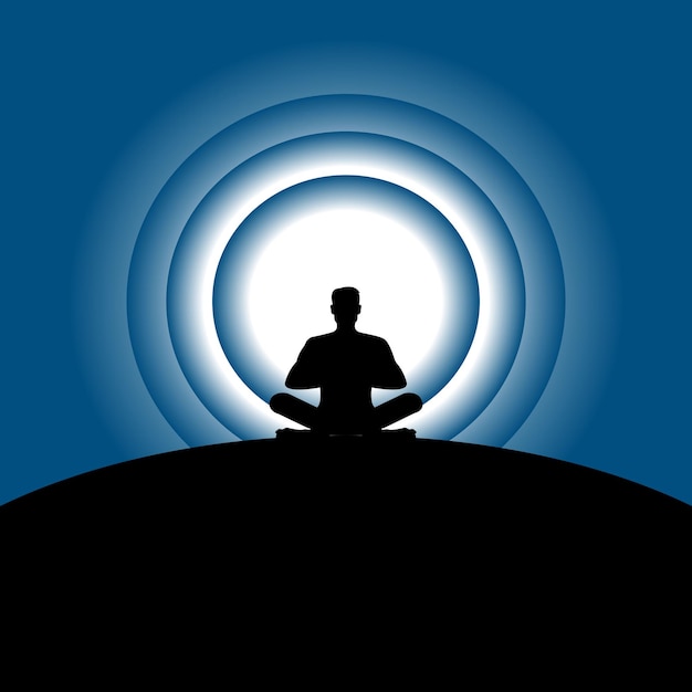 Spiritual portal silhouette abstract yoga background