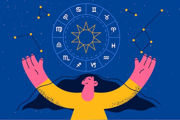 ベクトル スピリチュアリティと占星術のシンボルの概念