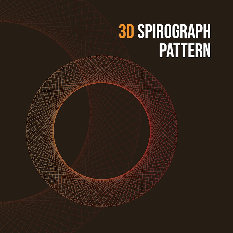 Vector spirograph 3d 패턴 기하학적 디자인 배경