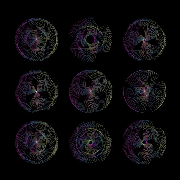 Spirograph color line art