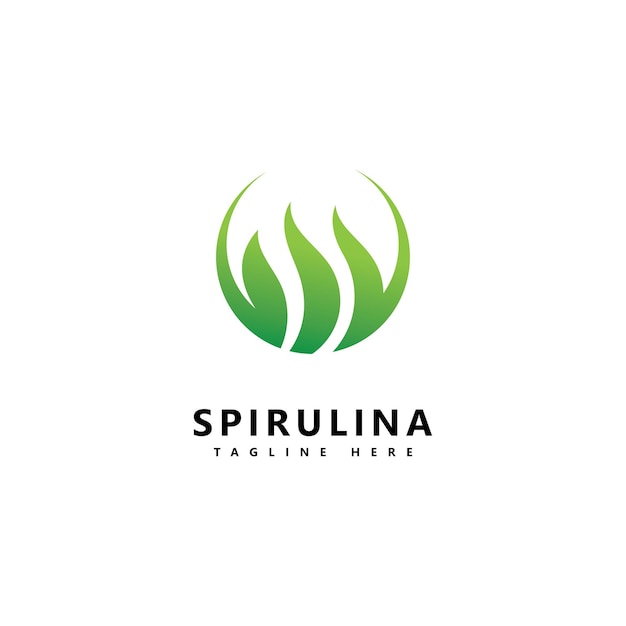 Spirulina-logo icoon. biologisch gezond voedsel.