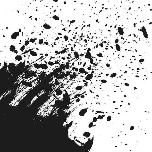 Splash of black ink grunge splatter abstract background grunge banner