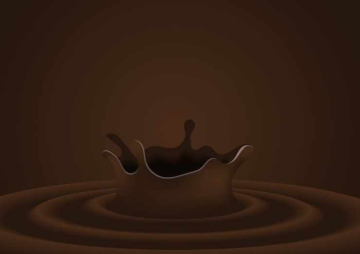 Vector splash chocolate milk on brown background