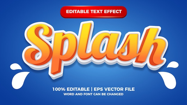 Splash comic editable text style effect illustrator. vector design template