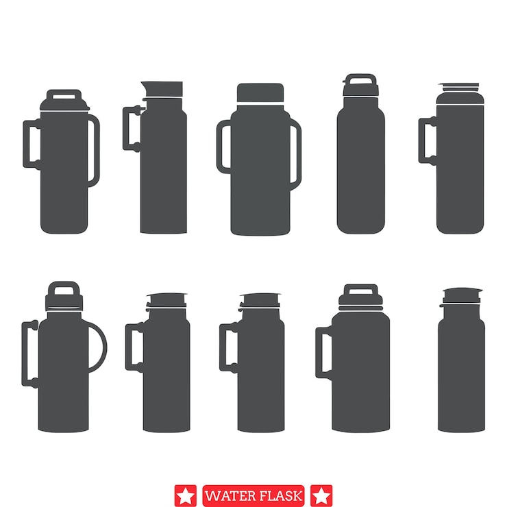 Vector splash of creativity dive into our water flask vector silhouettes