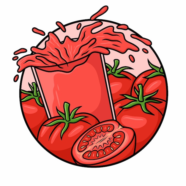 Vector splash glass tomato juice vector isolated