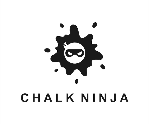 splash ninja logo ontwerp vectorillustratie