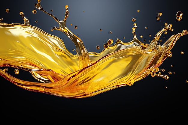 Premium Vector | A splash of orange yellow clear liquid 3d illustration ...