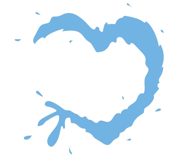 Vector splash pattern the liquid splashes in the shape of a heart white background