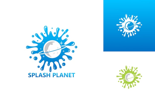 Splash planet logo template design vector, embleem, ontwerpconcept, creatief symbool, pictogram