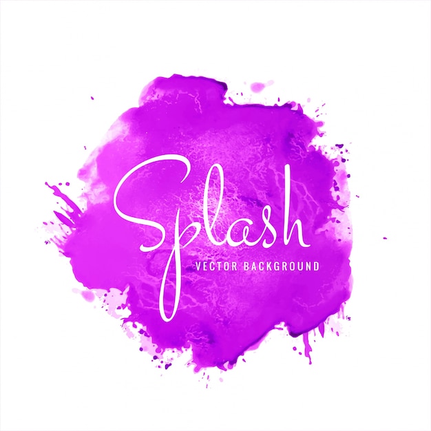 Splash of purplel watercolor vector background