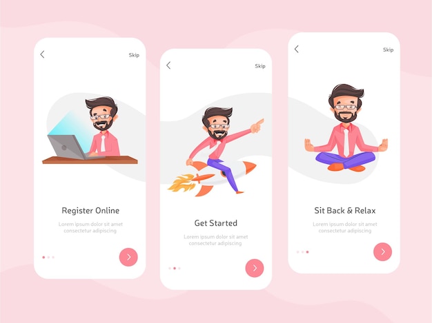 Splash screen mobile apps flat design