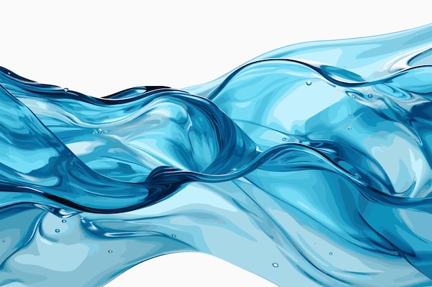 Splash van helder blauw vloeibaar water 3d-illustratie 3d-rendering