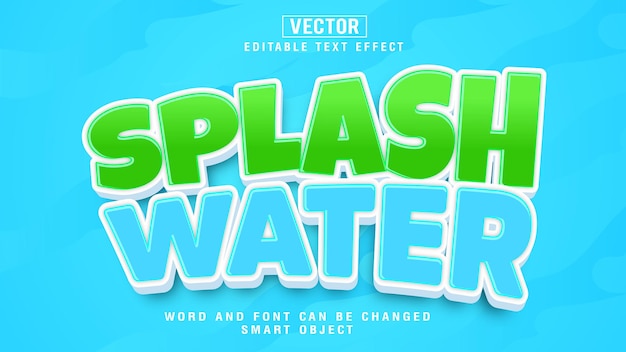 Splash Water 3d Editable Text Effect Vector With Background