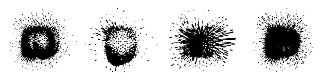 ベクトル 水しぶきブロッター スポット黒液体塗料スプラッシュまたはインク スプラッター抽象的なグランジ背景