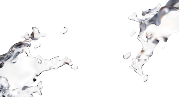 Splashes of clear water on white background Vector realistic illustration