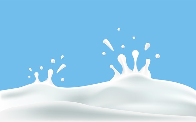 Splashes of milk Realistic yogurt wave border Vector illustration