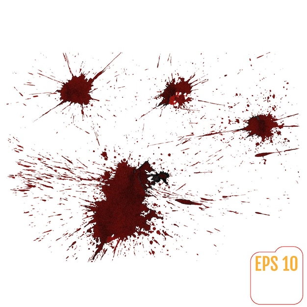 Premium Vector  Splashes of red paint realistic drops of blood