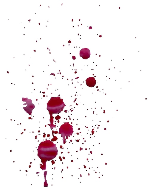 Vector splashes of watercolor pink paints with spots