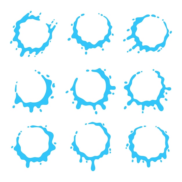 Vector splashing water circle text frame for decorating songkran festival posters