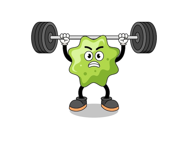 Vector splat mascot cartoon lifting a barbell