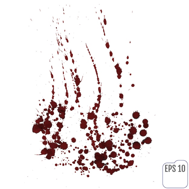 Splattered blood stain on white background