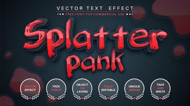 Splatterpank 편집 텍스트 효과 편집 가능한 글꼴 스타일