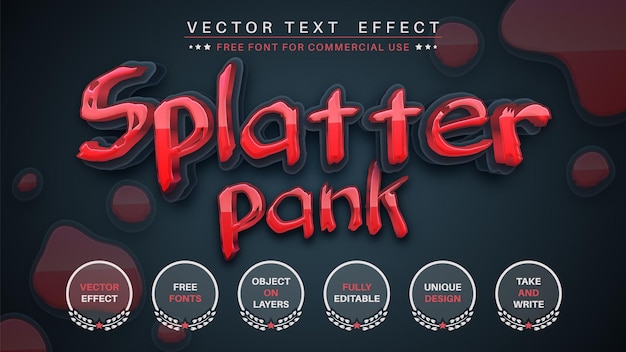 splatterpank  edit text effect editable font style