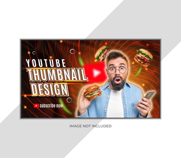 Vettore il colorato design delle miniature di youtube di splendor per i food blogger