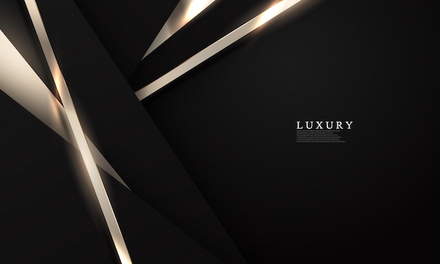 The splendor of luxury black gold poster on abstract background with dynamic