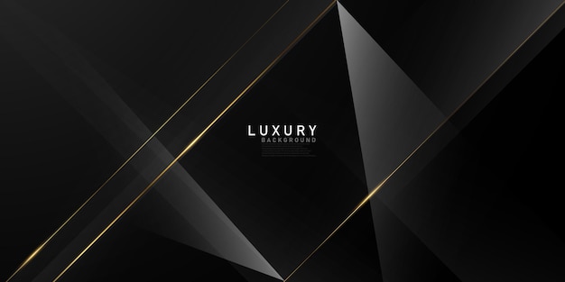 The splendor of luxury black gold poster on abstract background with dynamic