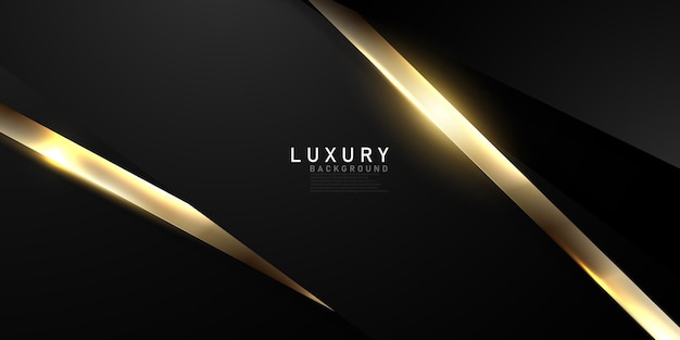 The splendor of luxury black gold poster on abstract background with dynamic